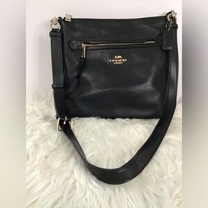 Coach  Mae Crossbody Pebble Leather Bag Black GUC